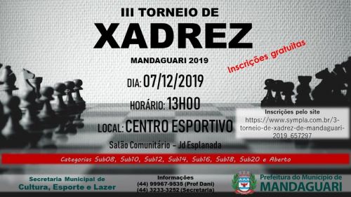 Torneio de Xadrez Online abre inscrições