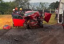 Acidente grave na saída de Jandaia do Sul para Bom Sucesso