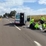 Motociclista fica gravemente ferido após atingir traseira de carreta na PR-444 e é resgatado por helicóptero do Samu