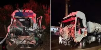 Dois morrem e um fica gravemente ferido em colisão entre van e caminhão na PR-466