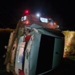 SAMU de Jandaia atende vítima de capotamento