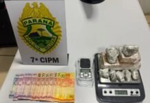 Cães da Polícia Militar localizam drogas em veículo e casa de suspeito em Arapongas