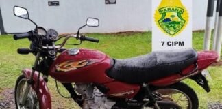 Motocicleta furtada é recuperada em Arapongas
