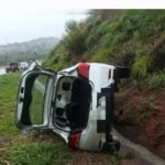 Motorista perde o controle e bate carro em barranco na PR-444