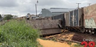 Trem descarrila em Apucarana