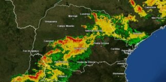 Simepar alerta para possibilidade de queda de granizo e ventos fortes